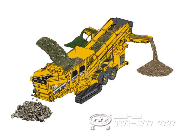 履帶式顎破+反擊破移動破碎機工作原理