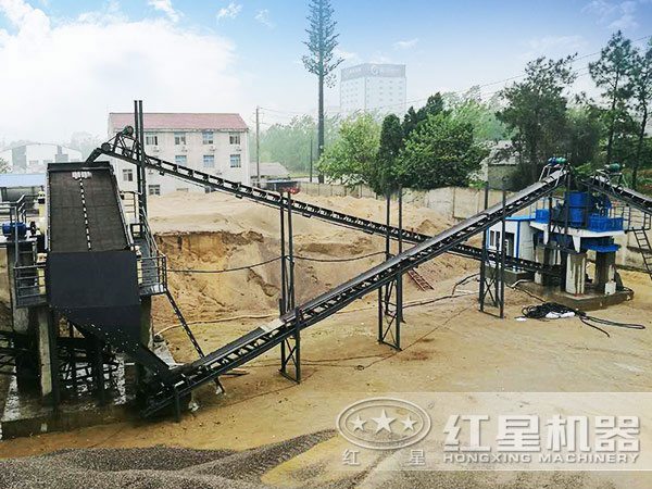鵝卵石碎砂機時產20方生產現場