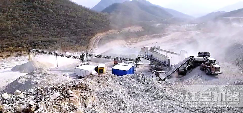 流動磕石頭機加工現場 流動磕石頭機加工現場