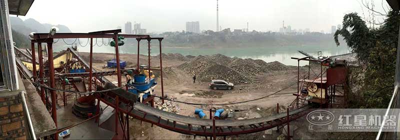 湖南時產150噸河卵石制砂生產線客戶現場 湖南時產150噸河卵石制砂生產線客戶現場